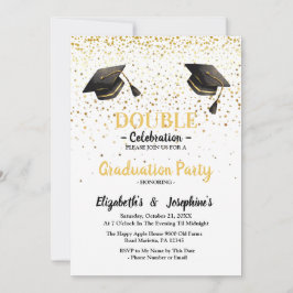 Elegante dubbele viering afstudeerfeest kaart