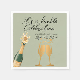 Elegante dubbele viering groene gezamenlijke verja servet