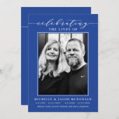 ELEGANTE DUBBELE VIERING VAN HET LEVEN BEGRAFENISD KAART (Voorkant / Achterkant)