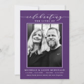 ELEGANTE DUBBELE VIERING VAN HET LEVEN BEGRAFENISD KAART (Voorkant)