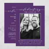 ELEGANTE DUBBELE VIERING VAN HET LEVEN BEGRAFENISD KAART (Voorkant / Achterkant)