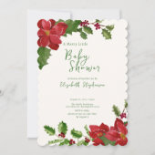 Elegante dubbelzijdige Kerstmis baby shower Kaart (Voorkant)