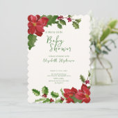 Elegante dubbelzijdige Kerstmis baby shower Kaart (Staand voorkant)
