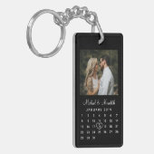 Elegante Dubbelzijdige Wedding Jubileum Kalender Sleutelhanger (Voorkant Links)