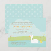 Elegante Duck en Duckling Baby Douche Uitnodiginge Kaart (Voorkant / Achterkant)