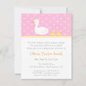 Elegante Duck Twin Girls Baby Shower Uitnodigingen (Voorkant)