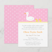 Elegante Duck Twin Girls Baby Shower Uitnodigingen (Voorkant / Achterkant)