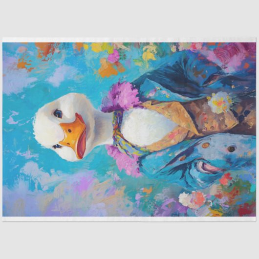 Elegante Duck Whimsical Spring Decoupage Tissuepapier (Voorkant)