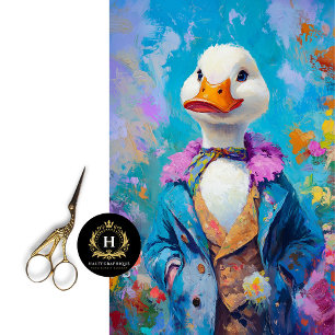 Elegante Duck Whimsical Spring Decoupage Tissuepapier