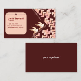 Elegante duif & geometrisch patroon visitekaartje
