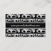 Elegante Duitse jachtscène Running Deer and Boar Visitekaartje (Achterkant)