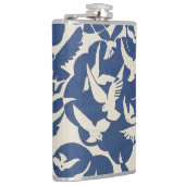 Elegante duiven in wit en blauw heupfles (Rechts)