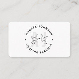 Elegante Duiven Liefde Vogels Logo Monogram Huweli Visitekaartje