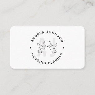 Elegante Duiven Liefde Vogels Logo Monogram Huweli Visitekaartje