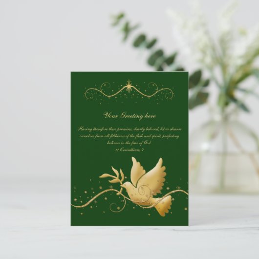 Elegante duivenrust "Kerstvakantie" Feestdagenkaart (Staand voorkant)