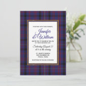 Elegante Dundonald Tartan Plaid bruiloft uitnodigi Kaart (Staand voorkant)
