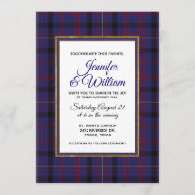 Elegante Dundonald Tartan Plaid bruiloft uitnodigi