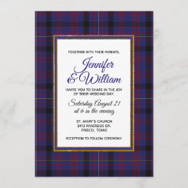 Elegante Dundonald Tartan Plaid bruiloft uitnodigi Kaart