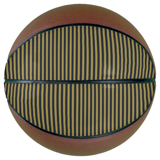Elegante dunne gouden & marine blauwe verticale st basketbal (Voorkant)