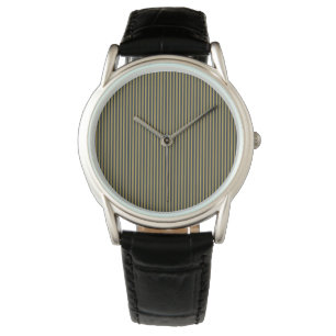 Elegante dunne gouden & marine blauwe verticale st horloge