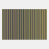 Elegante dunne gouden & marine blauwe verticale st inpakpapier vel (Voorkant 2)