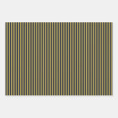 Elegante dunne gouden & marine blauwe verticale st inpakpapier vel (Voorkant)