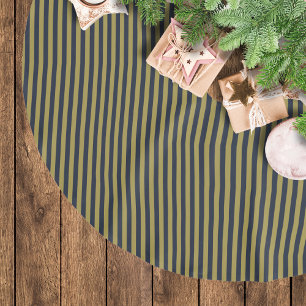 Elegante dunne gouden & marine blauwe verticale st kerstboom rok
