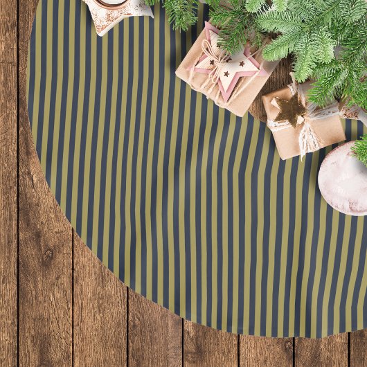 Elegante dunne gouden & marine blauwe verticale st kerstboom rok