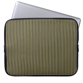 Elegante dunne gouden & marine blauwe verticale st laptop sleeve