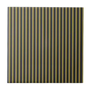Elegante dunne gouden & marine blauwe verticale st tegeltje