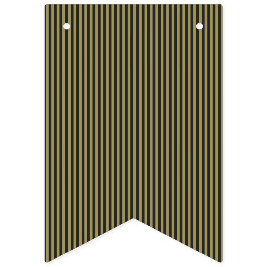 Elegante dunne gouden & marine blauwe verticale st vlaggetjes (Eerste vlag)