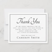 Elegante dunne rand begrafenissympathie bedankkaart (Voorkant)