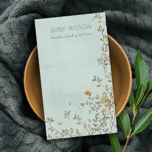 Elegante Dusky Floral Aqua Blank Sieraden Display Visitekaartje