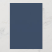 Elegante Dusty Blauw en Goud Bloemen Trouwtafel Menu (Achterkant)