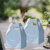 Elegante Dusty Blauw en Wit bruiloft Dank u Bedankdoosjes