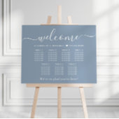 Elegante Dusty Blue 7 Tafel Trouwstoel Grafiek Poster
