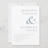 Elegante Dusty Blue Ampersand Wedding Kaart (Voorkant)