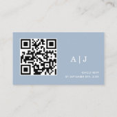 Elegante Dusty Blue and White Wedding Website Informatiekaartje (Achterkant)