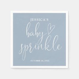 Elegante Dusty Blue Baby Sprinkle Shower Servet
