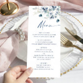 Elegante Dusty Blue Bohemian Winter Foliage Weddin Menu