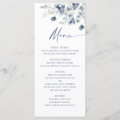 Elegante Dusty Blue Bohemian Winter Foliage Weddin Menu (Voorkant)
