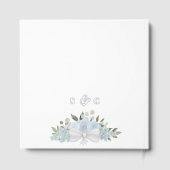 Elegante Dusty Blue Boho Floral Folie bruiloft Gastenboek (Achterkant)