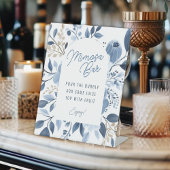 Elegante Dusty Blue Boho Vrijgezellenfeest Mimosa  Reclamebord Met Voetstuk
