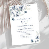 Elegante Dusty Blue Boho Winter ENGAGEMENT PARTY Kaart