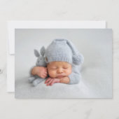 Elegante Dusty Blue Bow Baby Boy 2 Foto Geboorte Aankondiging (Achterkant)