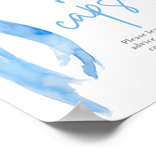 Elegante Dusty Blue Bow Time Capsule Game Sign Poster (Hoek)