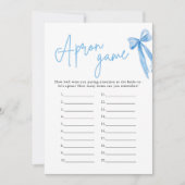 Elegante Dusty Blue Bow Vrijgezellenfeest Schort G Kaart (Voorkant)