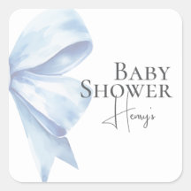 Elegante Dusty Blue Bow Waterverf Baby shower Boy