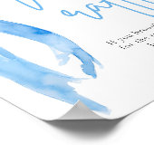 Elegante Dusty Blue Bow Wine Raffle Game Sign Poster (Hoek)