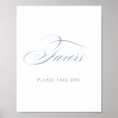 Elegante Dusty Blue Calligraphy Wedding Favors Poster (Voorkant)
